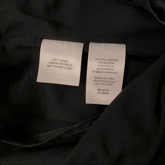 Black satin midi dress with gold trim detail at hem - Picture 5 of 7